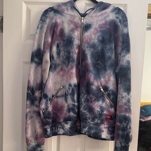 Aviator Nation Tie-Dye Hoodie - Blue and Purple Size L